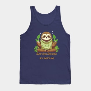 Adorable Sloth Yoga T-Shirt Design for Relaxation Tank Top